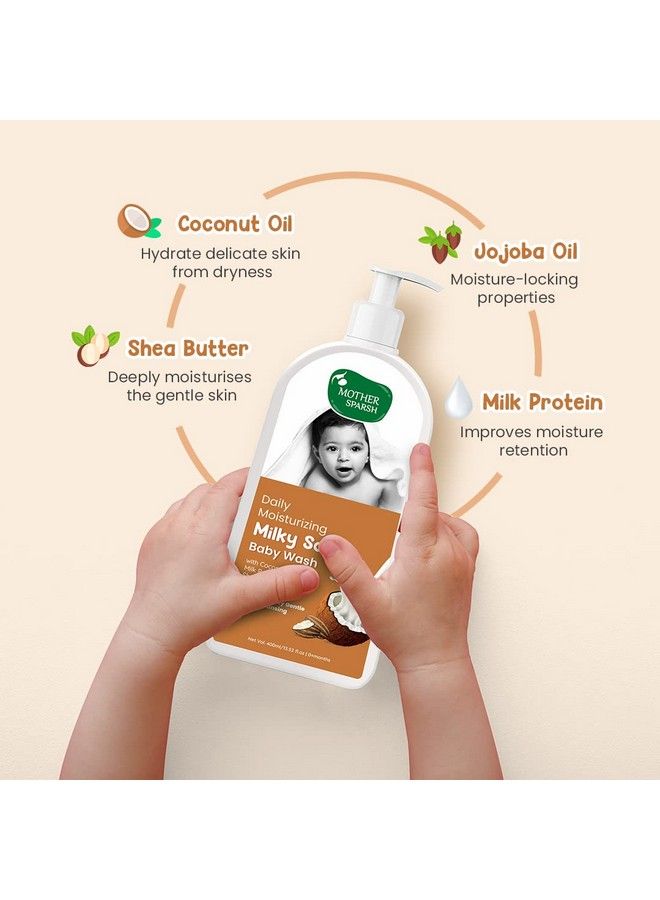 Mother Sparsh غسول الأطفال الناعم الحليبي مع بروتين الحليب وزيت جوز الهند؛ 400 مل - Image 4