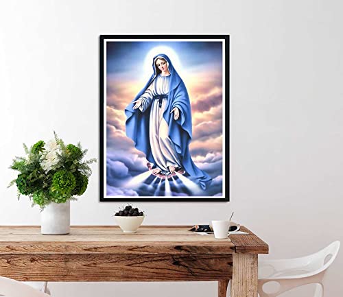 Diymood DIY 5D Diamond Painting Kits for Adults Religion Virgin Mary - Diamond Art Kits for Adults Women | Full Drill Round | Crystal Mosaic Picture | Beginner | Home Wall Decor | 16x20 Inch - Image 4