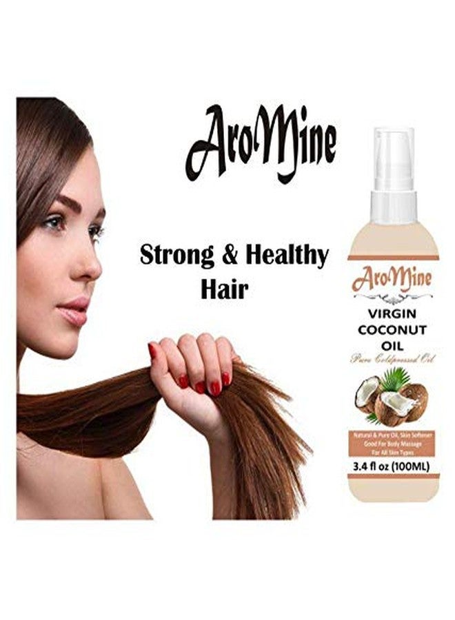 AroMine Pure & Cold Pressed Virgin Coconut Oil For Hair Growth, 100 ml - Image 4