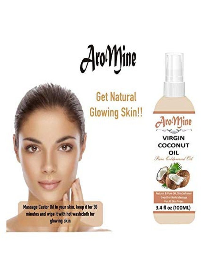 AroMine Pure & Cold Pressed Virgin Coconut Oil For Hair Growth, 100 ml - Image 3