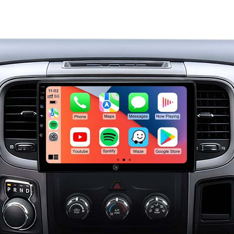 AINAVIGO 10.2inch Car Stereo Radio for Dodge Ram Pickup 1500 2500 3500 2013 2014 2015 2016 2017 2018 with Wireless carplay/Android auto/Touchscreen/Android13/GPS Navigation/HD Backup Camera - Image 1