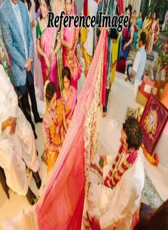 BANI THANI® Wedding Printed Antarpat Shubmangal Printed Mandap Designed Antarpat |The Cloth Held in Front of Bride & Groom| Holy Shawl Rani Pink Colour (pack of 1) DA1 - Image 3