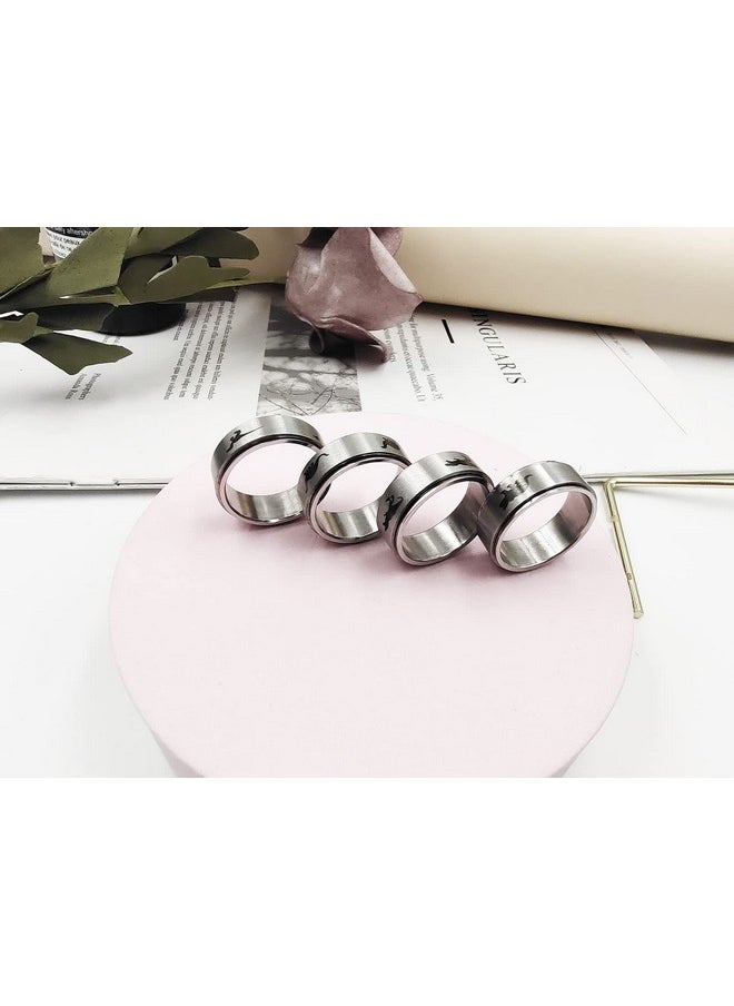 INENIMARTJ - Dinosaur Fidget Rings For Women Men Stainless Steel Spinner Ring Dinosaur Anxiety Ring Jurassic Dinosaurs Anxiety Spinning Ring For Teen Girls Boys Gifts (D Plesiosaurs, 6) - Image 1