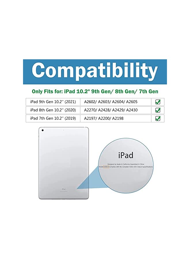 Procases ProCase iPad 10.2 Case 2021 iPad 9th Gen / 2020 iPad 8th Gen / 2019 iPad 7th Gen Case, Slim Tri-fold Stand Hard Back Shell Dual Standing Angles Protective Smart Cover Case for iPad 10.2 Inch -Black - Image 2