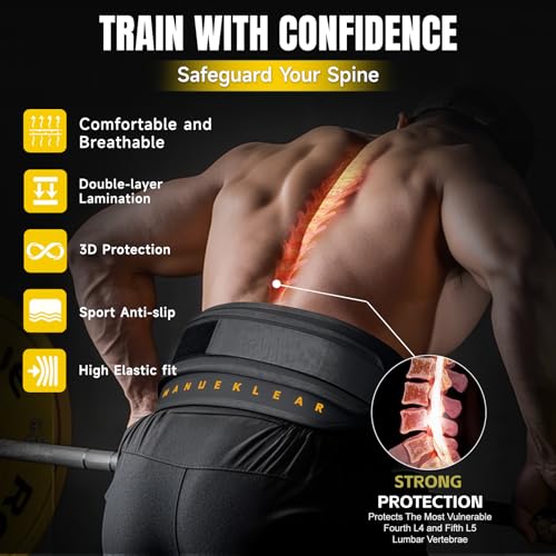 M MANUEKLEAR MANUEKLEAR 2-in-1 Weightlifting Belt & Dip Belt with 36.7 IN Rope, Double-Layer Weight Lifting Belts, Powerlifting Gym Weighted Belt for Pull Up Squat - Image 5