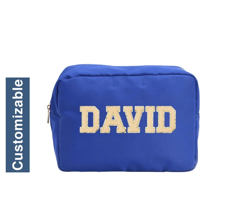 The Happy Tribe Personalised Large Pouch, Royal Blue