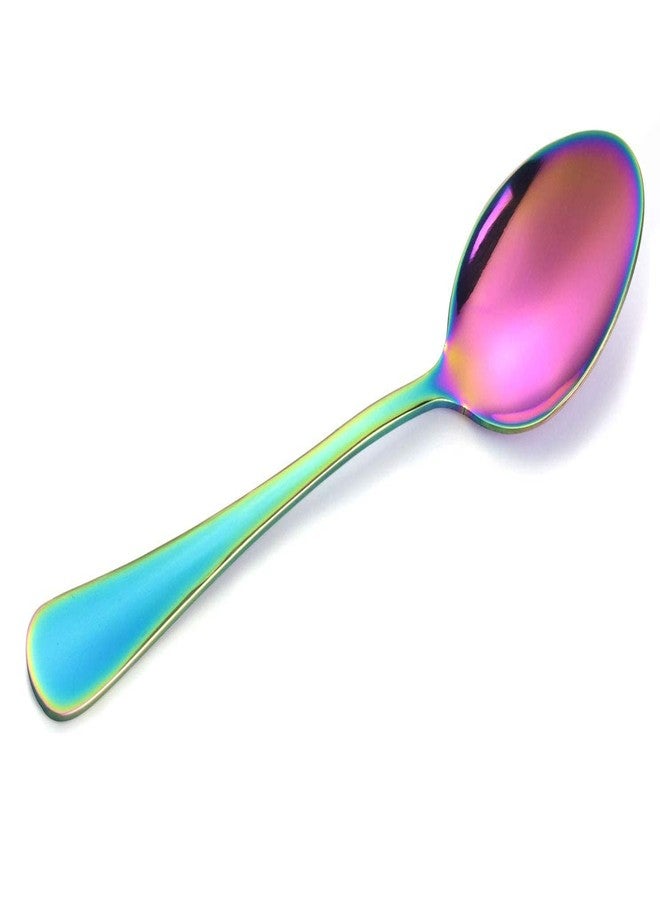 HEYOL Rainbow Flatware Set, Stainless Steel Silverware, Utensil, Cutlery Set ,Dinnerware Set , Salad Spoons ,Dishwasher Safe ( Pack of 6 ) - Image 4
