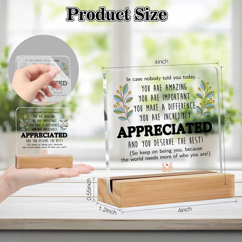 Bluckincle Inspirational Employee Appreciation Gifts,Thank You Gifts for Women Men - Teacher,Social Worker,Paraprofessional,Staff,Volunteer,Para,Assistant Principal,Coworkers,Arcylic Office Desk Decor - Image 3