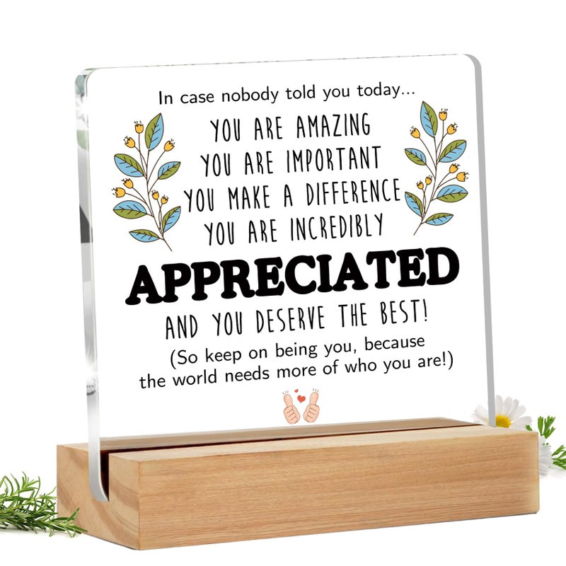 Bluckincle Inspirational Employee Appreciation Gifts,Thank You Gifts for Women Men - Teacher,Social Worker,Paraprofessional,Staff,Volunteer,Para,Assistant Principal,Coworkers,Arcylic Office Desk Decor - Image 1