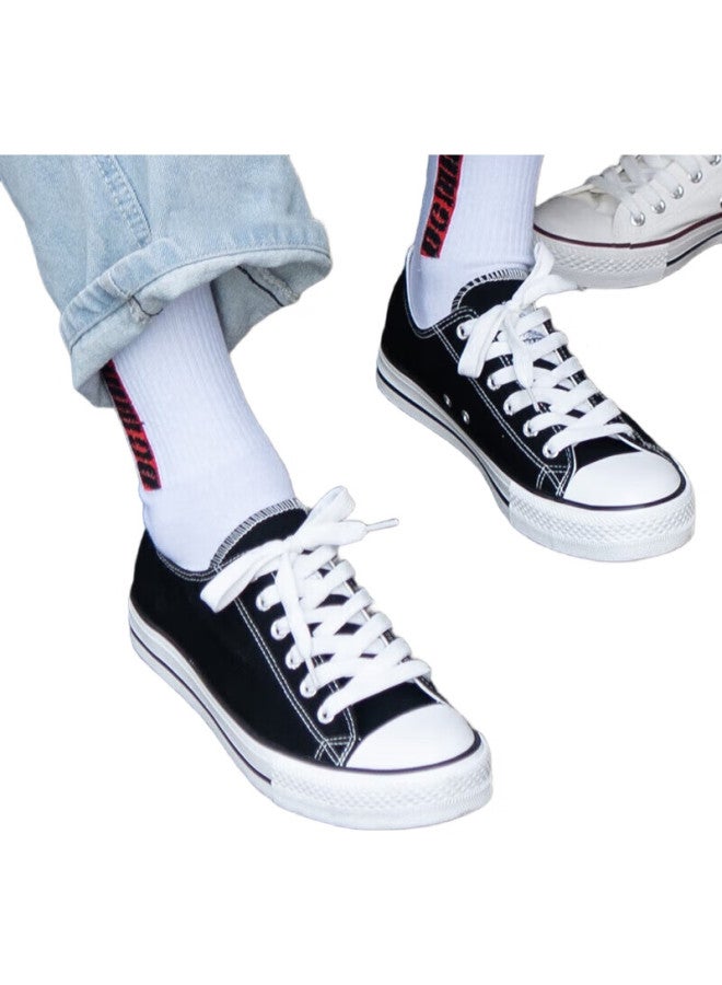 Warrior Classic Low-Top Canvas Shoes For Men And Women, Spring And Autumn Sneakers, Casual Shoes, Running Shoes For Couples, Sports Shoes, 391 Black, Size 37 - Image 2