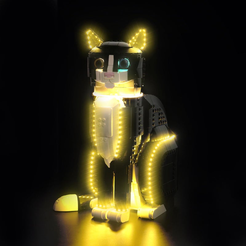 Hilighting Upgraded Led Light Kit Compatible with LEGO Tuxedo Cat Building Set Lights Decoration Compatible with LEGO 21349 Model Not Included - Image 2