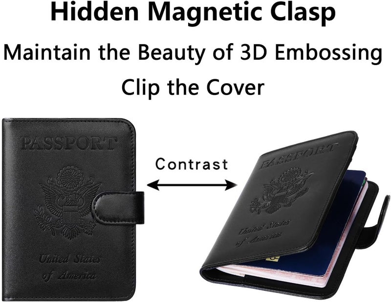 PASCACOO Passport Holder Wallet RFID Blocking Leather Card Holder Travel Accessories for Women Men - Image 3