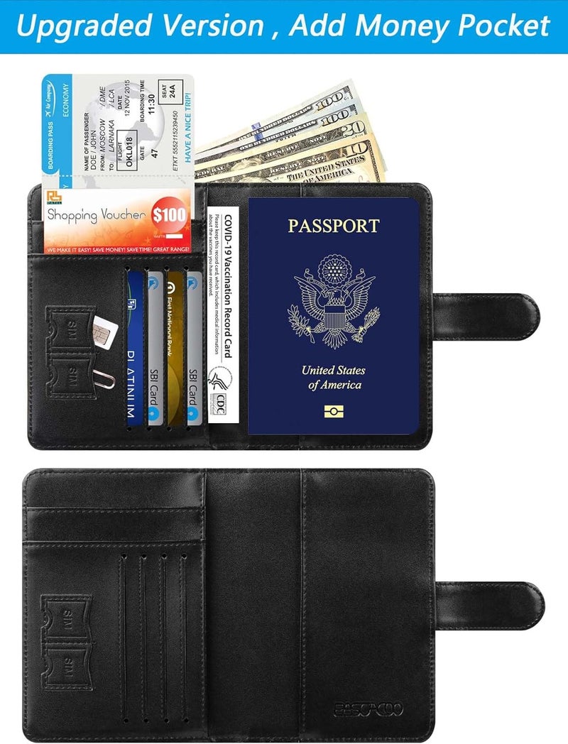 PASCACOO Passport Holder Wallet RFID Blocking Leather Card Holder Travel Accessories for Women Men - Image 4