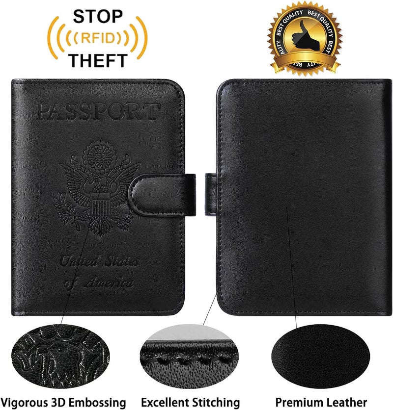 PASCACOO Passport Holder Wallet RFID Blocking Leather Card Holder Travel Accessories for Women Men - Image 2