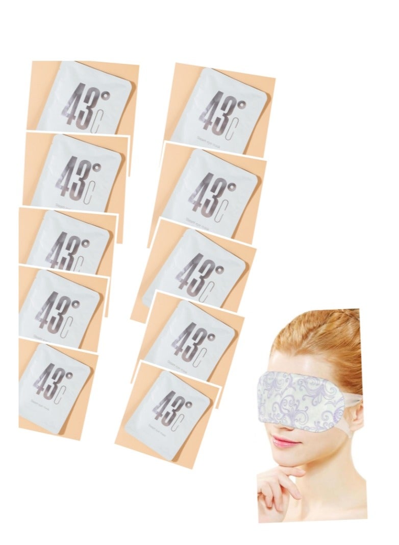 43℃ 10 Pcs Steam Eye Mask, Mugwort Heated Eye Mask, Disposable Self-Heating Eye Mask, Eye Care for Dry Eyes, Dark Circles, Puffy Eyes, Puffiness, Eye Fatigue  - Image 1