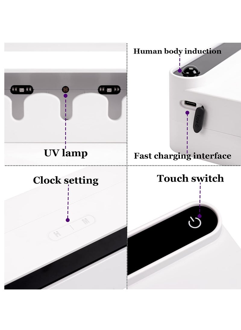 Generic - Wall-Mounted UV Toothbrush Sanitizer and Organizer with Timer Function, Cordless Bathroom Toothbrush Holder for Effective Sterilization and Hygiene. - Image 1