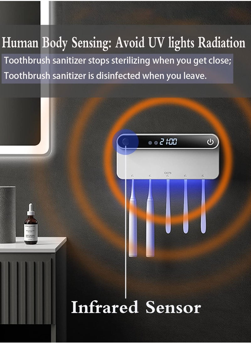 Generic - Wall-Mounted UV Toothbrush Sanitizer and Organizer with Timer Function, Cordless Bathroom Toothbrush Holder for Effective Sterilization and Hygiene. - Image 1