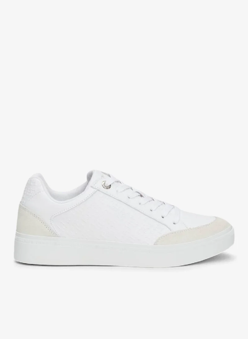 TOMMY HILFIGER Th Monogram Leather Mixed Texture Sneakers