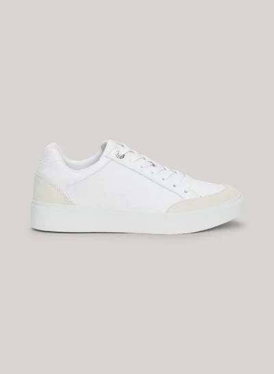 TOMMY HILFIGER Th Monogram Leather Mixed Texture Sneakers
