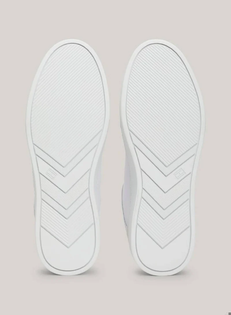 TOMMY HILFIGER Th Monogram Leather Mixed Texture Sneakers