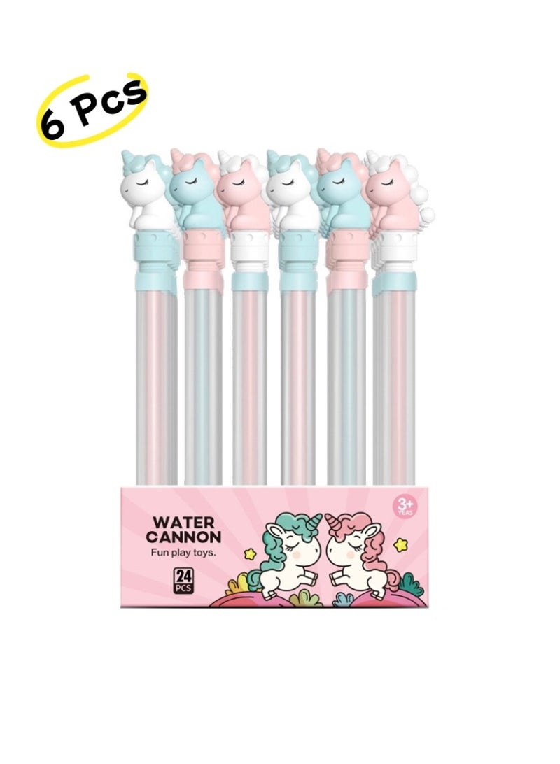6 Pcs Unicorn Water Blaster Soaker Gun,Water Spray Gun, Water Gun, High Pressure Pull-Out Sprinkler, Water Guns, Water Cannon Water Toy, Kids Water Gun, Water Jet for Kids, Long Range Water Blaster Foam Guns  - Image 2
