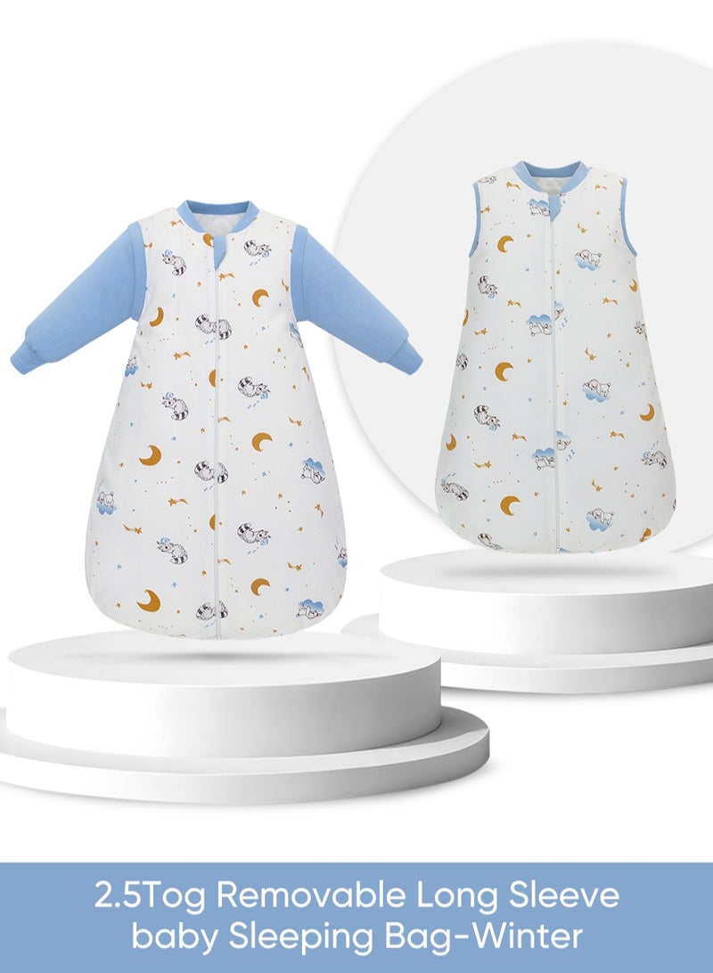 Miracle Baby 2.5TOg winter baby sleeping bag,warm and soft baby sleep sack with detachable sleeves - Image 1