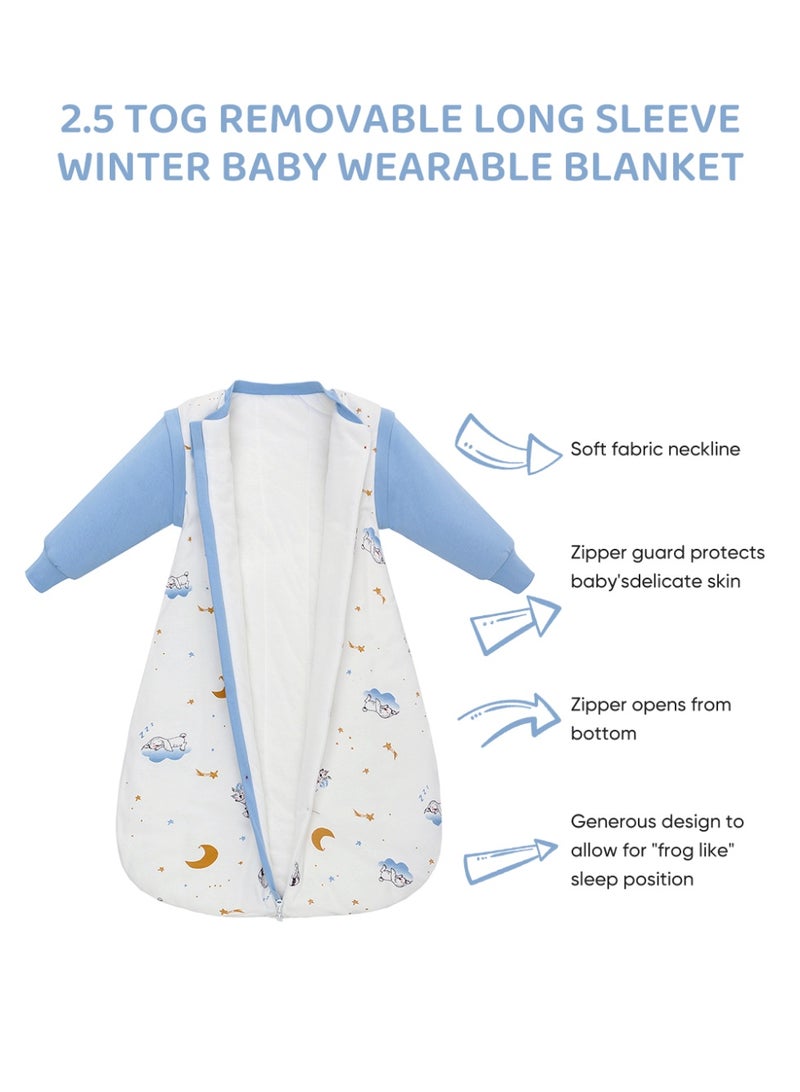 Miracle Baby 2.5TOg winter baby sleeping bag,warm and soft baby sleep sack with detachable sleeves - Image 3