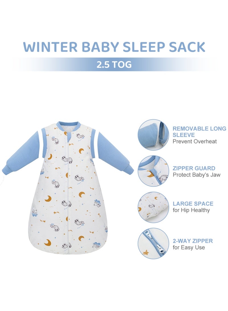 Miracle Baby 2.5TOg winter baby sleeping bag,warm and soft baby sleep sack with detachable sleeves - Image 4
