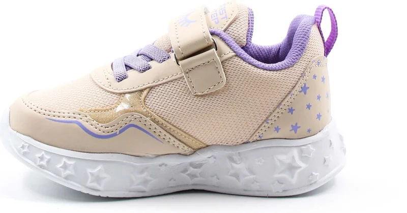 Fast Step Girl Child Elastic And Velcro Patterned Lighted Sneaker Sports Children And Baby Shoes 141xca058