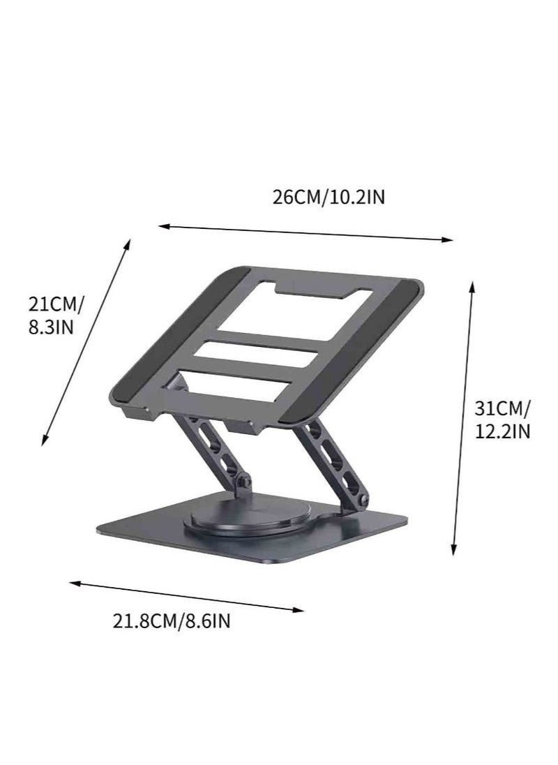 Topyich - Adjustable Laptop Stand for Desk with 360° Rotating Base, Ventilated Cooling Notebook Stand, Lightweight Notebook Holder for Home Office Travel. - Image 1