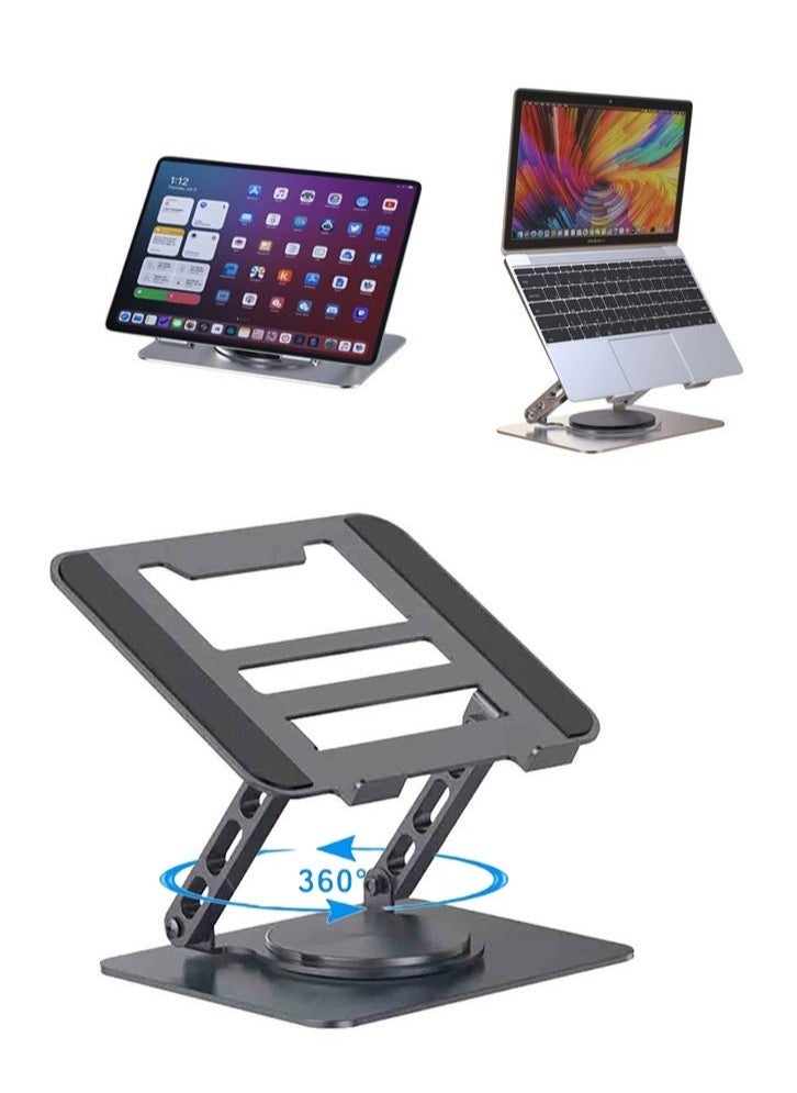 Topyich - Adjustable Laptop Stand for Desk with 360° Rotating Base, Ventilated Cooling Notebook Stand, Lightweight Notebook Holder for Home Office Travel. - Image 1