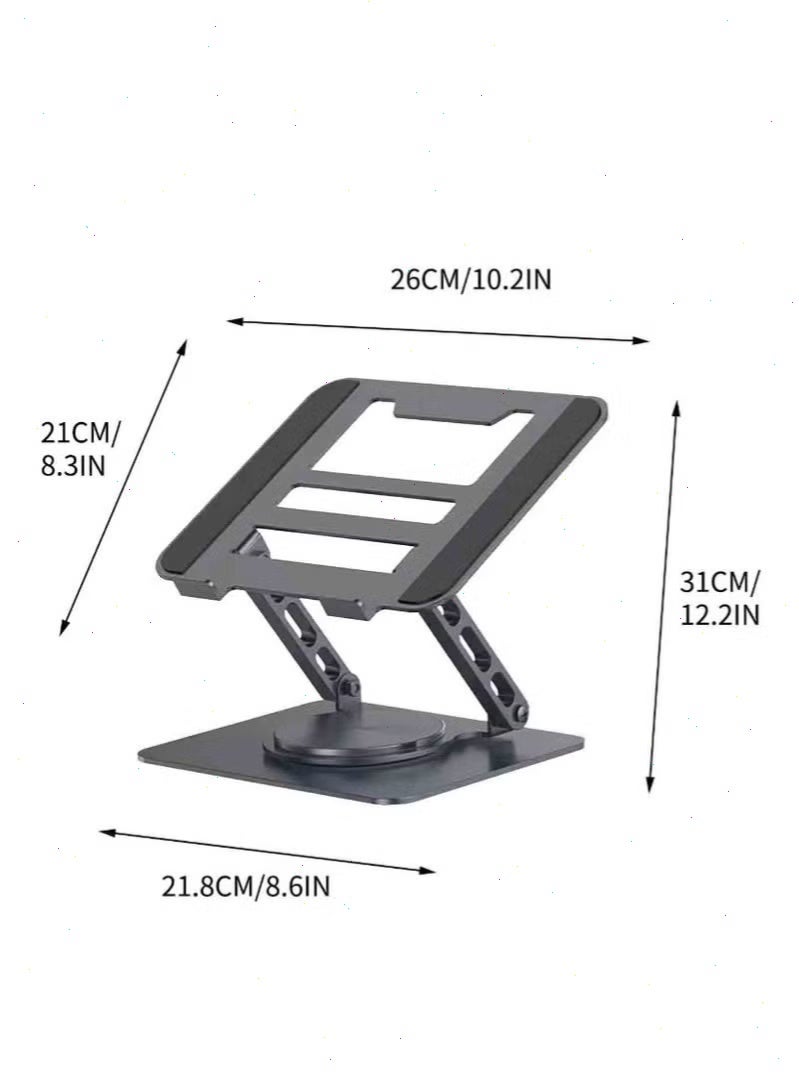 Topyich Adjustable Laptop Stand for Desk with 360° Rotating Base, Ventilated Cooling Notebook Stand, Lightweight Computer Holder for Home Office Travel. - Image 2