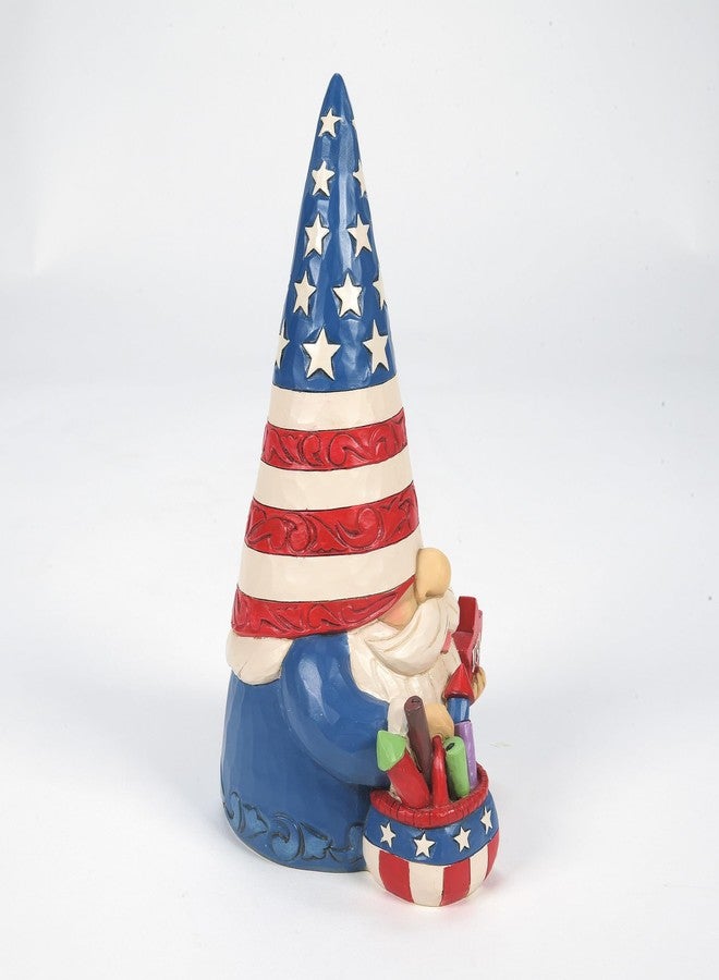 Enesco Jim Shore Heartwood Creek Patriotic Gnome Holding Fireworks Basket Figurine- Resin Hand Painted Collectible USA Decorative Gnomes Figurines Home Decor Statue, 7.5 Inch - Image 4