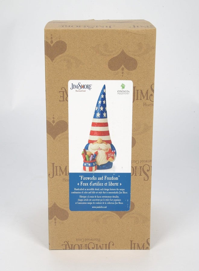 Enesco Jim Shore Heartwood Creek Patriotic Gnome Holding Fireworks Basket Figurine- Resin Hand Painted Collectible USA Decorative Gnomes Figurines Home Decor Statue, 7.5 Inch - Image 5