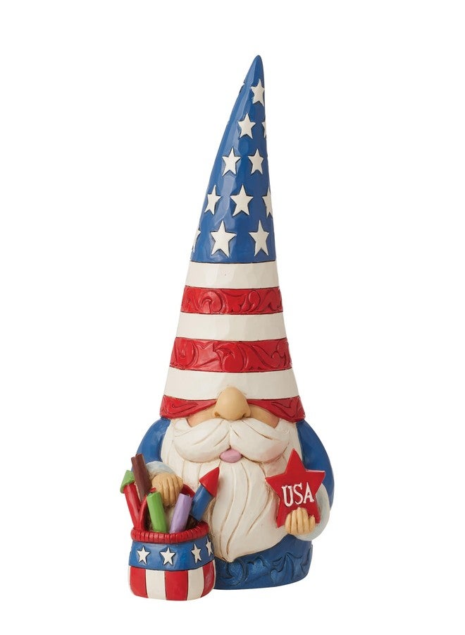 Enesco Jim Shore Heartwood Creek Patriotic Gnome Holding Fireworks Basket Figurine- Resin Hand Painted Collectible USA Decorative Gnomes Figurines Home Decor Statue, 7.5 Inch - Image 1