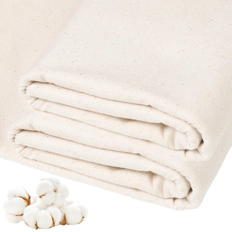 ROGITU Canvas Fabric, 100% Natural Cotton 10oz Duck Canvas Fabric 61'' Wide for Sewing, Backings, Tote Bags, Arts & Crafts (Natural 10oz, 1 Yard) - Image 1