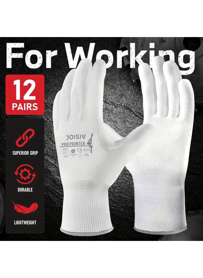 3 Pairs L Size PU Safety Work Gloves Breathable Lightweight for Men Women - Image 2