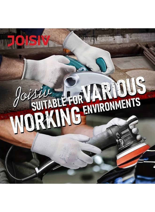 3 Pairs L Size PU Safety Work Gloves Breathable Lightweight for Men Women - Image 4