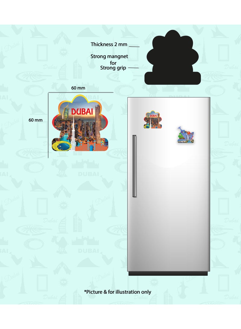 Souvenir Souq Set of 12 foil magnets featuring multiple patterns and vibrant Dubai Skylines —perfect as souvenirs, gifts, or home décor. - Image 3