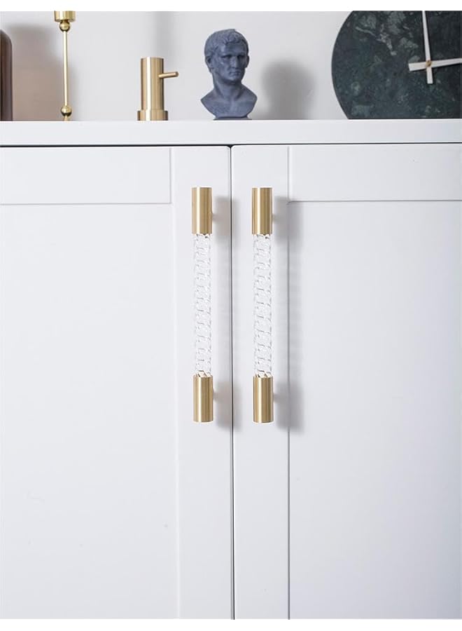 promass Light luxury brass with clear acrylic crystal handle,For closet doors drawers, cabinets and other places that need to hold hands Bring a finishing touch to your home（2PCS) - Image 5