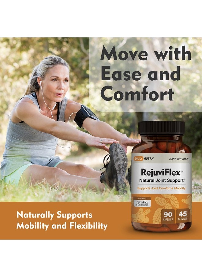 DailyNutra Rejuviflex Natural Joint Supplement For Men And Women Supports Hand Elbow Hip And Knee Relief ; Featuring Apresflex Boswellia Turmeric Curcumin And White Willow Bark (90 Capsules)  - Image 3