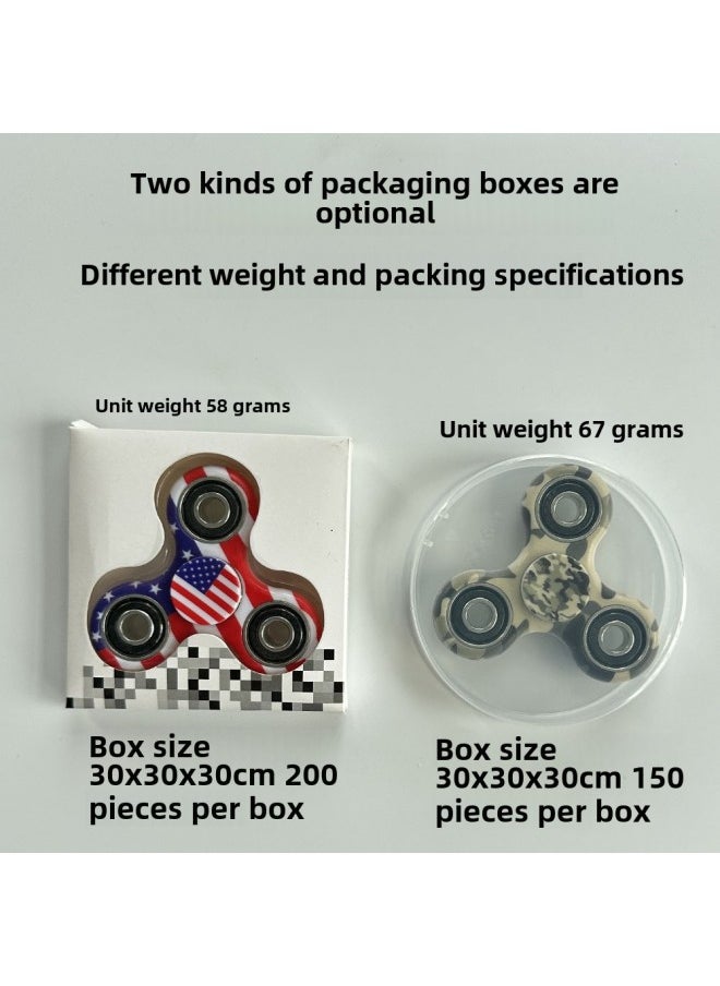 Generic - Triangle Fingertip Gyro Camouflage Printing Gyro Finger Leaf Spiral Decompression Rotating Toy Black Wukong Gyro-Color:Three-leaf Iron Block Electroplated Green - Image 1