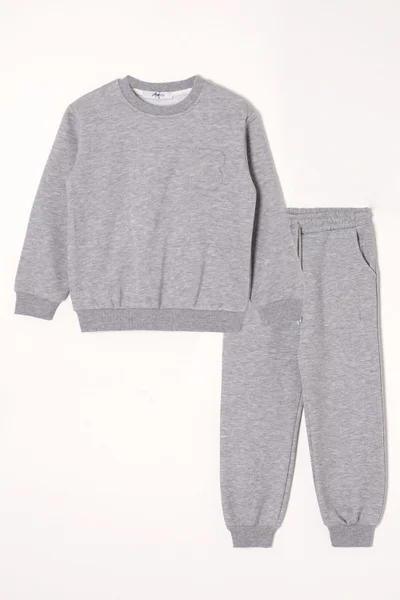 زيبكيدز B Printed Gray Color Boy Tracksuit