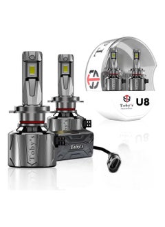 Toby's Toby's New Launch 2024 Upgraded U8 LED Headlight with 150W/Pair Power 15000LM/Pair Lumens, Color Temperature 6500K Plug and Play, Non-Polarity, Fog Headlight (9005/9006)  - Image 1