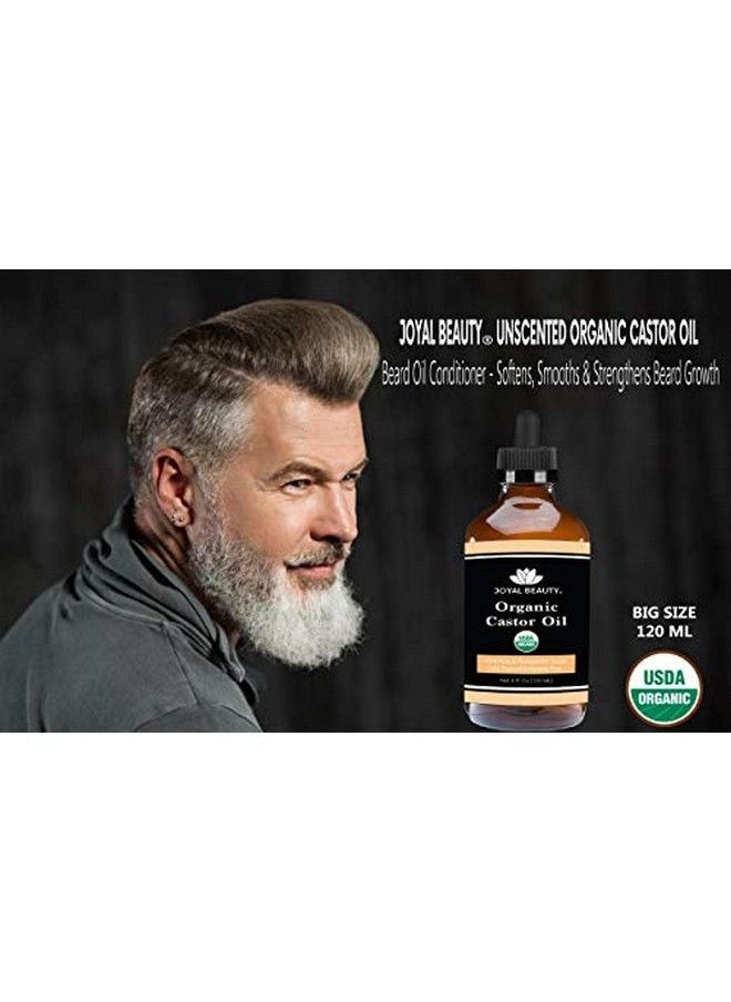 Joyal Beauty - Castor Oil (4 Oz) Usda Organic 100% Pure Coldpressed Hexanefree Premium Quality Large Size For Hair Growth Eyelashes Eyebrows Beard And Skin By . Bonus Free Mascara Kit Included - Image 1
