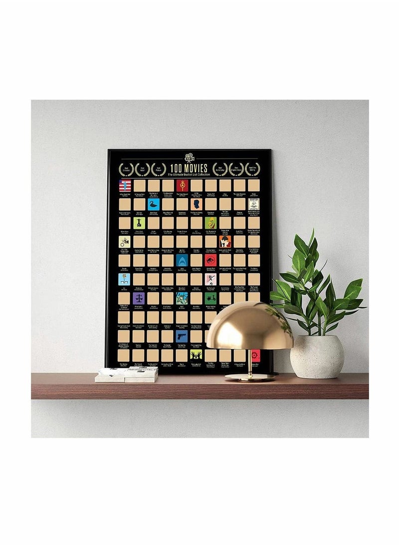 Y&D Scratch Off Poster, 100 Movies Poster - Easy to Scrape Down, Best Birthday for Movie Lovers  - Image 5
