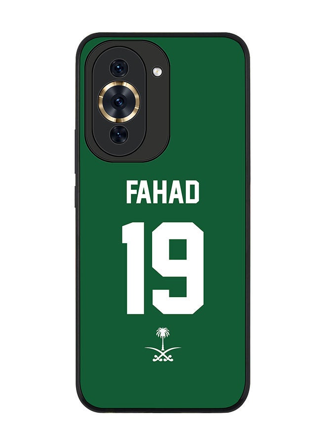 Stylizedd Rugged Black edge case for Huawei nova 10 Pro Slim fit Soft Case Flexible Rubber Edges Anti Drop TPU Gel Thin Cover - Football Team - Saudi Arabia Player Name - Fahad - Image 1