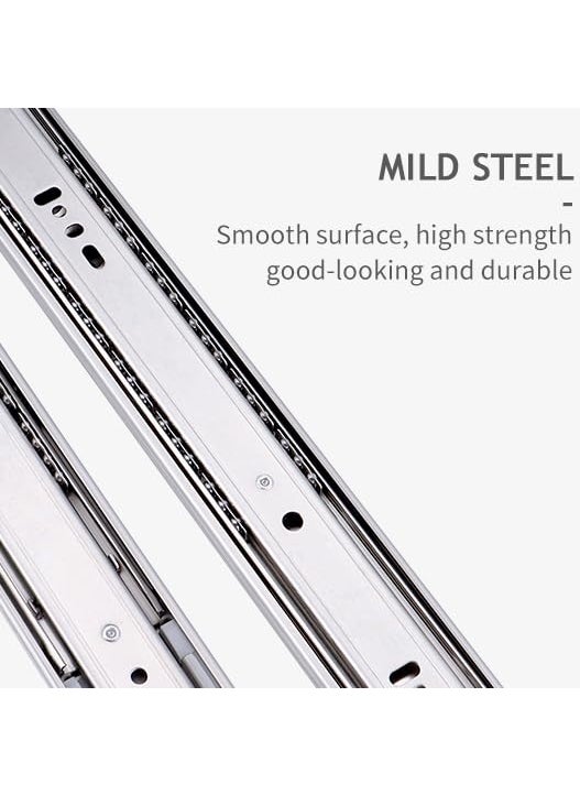 Volo Volo 14 inch Mild Steel Heavy Duty Telescopic SlideDrawer Channel Silver  - Image 4