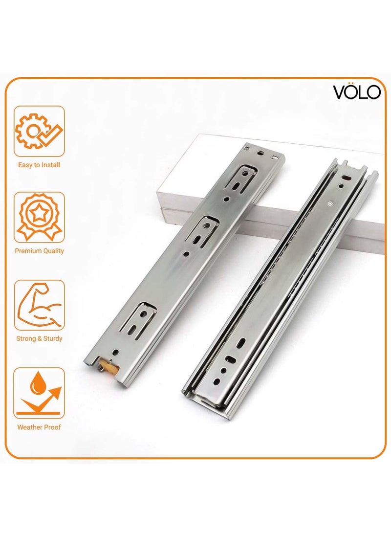 Volo Volo 14 inch Mild Steel Heavy Duty Telescopic SlideDrawer Channel Silver  - Image 3
