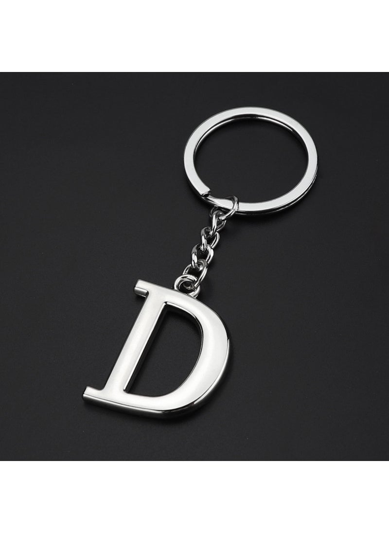 Generic English letter keychain bag pendant 26 uppercase and lowercase letters and numbers keychain European and American small gift customizationD D 